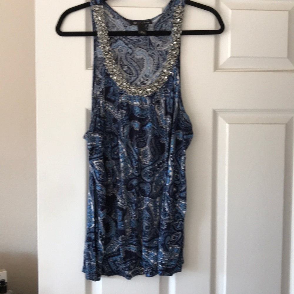 INC blue sleeveless top